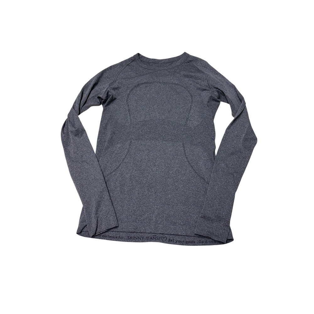 Lululemon Swiftly Tech Long Sleeve Crew Charcoal Grey Heather Womens Size 8